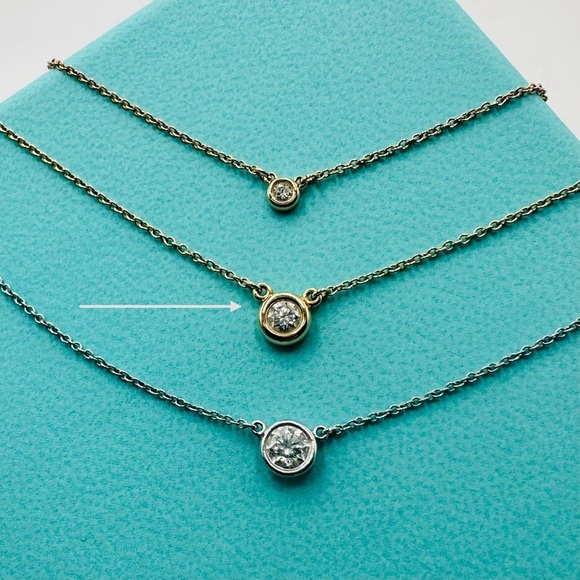 Tiffany & Co. 0.20 TCW Diamonds by the Yard Necklace in 18K Rose Gold Packaging - Picture 1 of 10